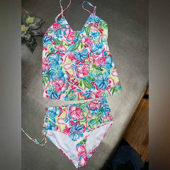 stella Parker Other - Stella Parker collected floral pastel tankini 2 piece swimsuit size M